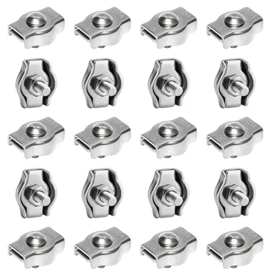 Drahtseilklemme M3, 20 Stück, 304 Edelstahl, 3 mm Seil
