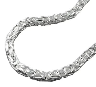 Produktbild von 5mm Königskette Halskette Collier diamantiert aus 925 Silber 80cm Herren