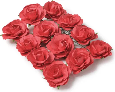 Produktbild von 12 Deko Rosen Rot Set - Einheitsgröße