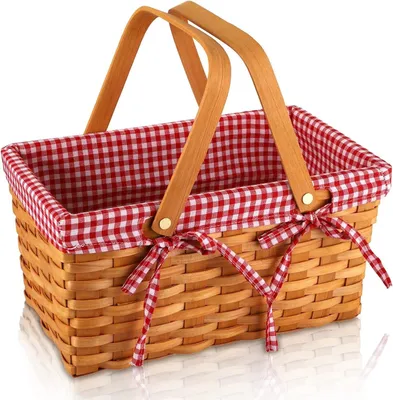 Produktbild von Natürlicher Picknickkorb mit doppelten Tragegriffen