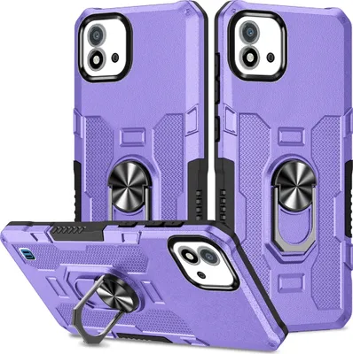 Produktbild von Realme C11 2021 Hülle, Dual Layer Robuste Rüstung Ringhalter Ständer Schutzhülle für OPPO Realme C20 / C11 2021 Lila