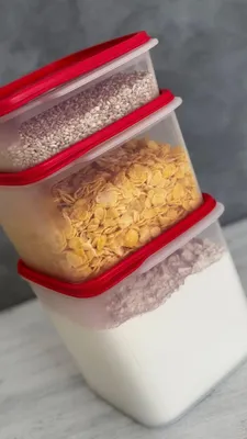 Obrázek produktu pro TUPPERWARE Eidgenosse sada 1,1 l, 2,5 l a 3,9 l – čtvercové kompaktní nádoby na skladování potravin, modulární