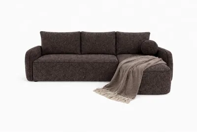 Image de Sofello MILO MARRON, canapé 3 places 230 x 160 cm – Design moderne, tissu bouclé doux et grand confort