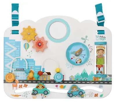 Zdjęcie produktu dla Adam Toys Edukacyjna drewniana tablica wisząca - Town