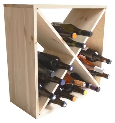 Immagine prodotto di Scaffale portabottiglie - Legno - 5 ripiani - 53 x 25 x 53 cm - Per 25 bottiglie
