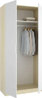 Immagine prodotto di Tulot - Guardaroba 2 Ante, 51x204h cm Bianco, Appendiabiti