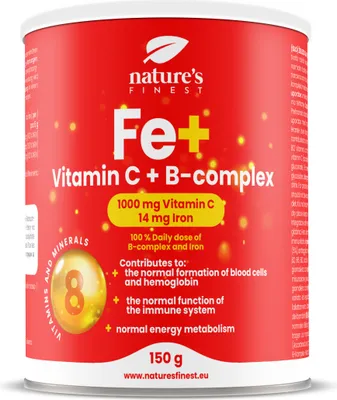 Produktbild von Nature's Finest Eisen & Vitamin C, Trinkpulver 150 g