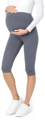 Image de Leggings de grossesse 3/4 en coton Be Mammy BE20-229 (gris, M)