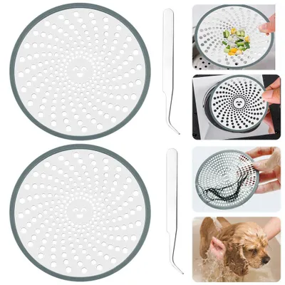 Produktbild von Abflusssieb für Dusche - 2 Stück Edelstahl Haarsieb - Ø 11 cm