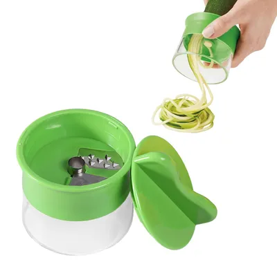 Productafbeelding van 4-in-1 spiralensnijder - Elektrische groentesnijder voor courgette-spaghetti en wortelspiraaltjes - Voor spiraalsneden en groentenoedels van courgette en komkommer