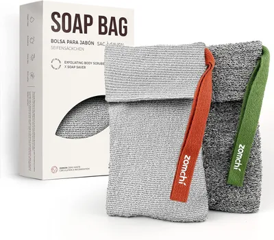 Produktbild von Seifensäckchen Set, 2 Stück, weich und grob, für Körperpeeling und Dusche