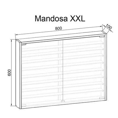 Immagine prodotto di Vetrina appesa | Vetro espositore con vetro di sicurezza ESG | Dimensioni: H. 60 x W. 80 x D. 10 cm | Vetro espositore appeso | Moderno e salvaspazio | Espositore in vetro - Mandosa XXL