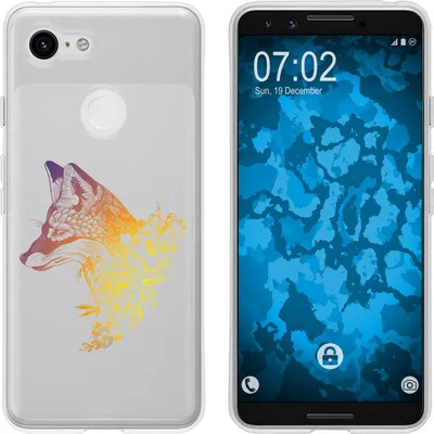 Produktbild von PhoneNatic Case kompatibel mit Google Pixel 3 Silikon-Hülle Floral Fuchs M1-3