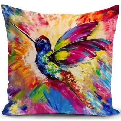 Obrázok produktu pre Poťah na vankúš s motívom farebného kolibríka, 40x40 cm, 1 kus