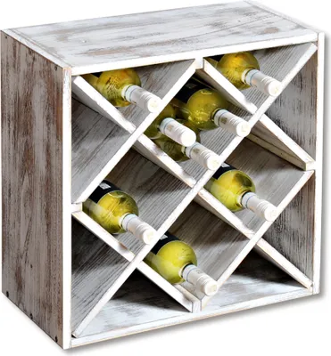 Produktbild von KESPER Weinflaschenregal, Paulownia, weiß 50 x 50 x 25 cm 69247