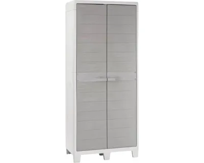 Obrázek produktu pro Zahradní skříň Toomax Woodys XL High 78 x 46 x 182 cm plastová světle šedá