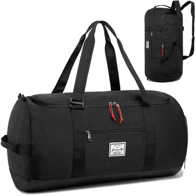 Sporttas 60L mit Schuhfach, wasserdicht, Rucksack, Schwarz