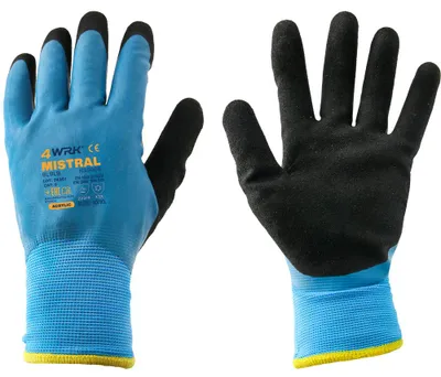 Produktbild von Arbeitshandschuhe - Winterhandschuhe 9/L - isolierte Handschuhe Blau - Latexhandschuhe MISTRAL