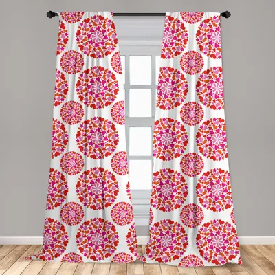 Obrázek produktu pro Abakuhaus, závěsy na okna, motiv srdcí, sada 2 kusů, rozměry 150 x 175 cm