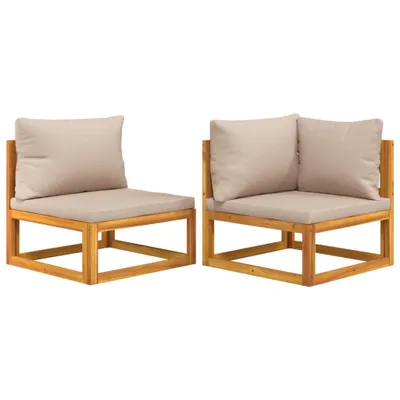 Image de vidaXL Ensemble de canapé de jardin 2 pièces avec coussins en bois massif d'acacia