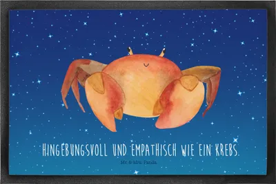 Produktbild von Mr. & Mrs. Panda Schuhabstreifer Sternzeichen Krebs 60 x 90 cm - Sternenhimmel Blau - Geschenk, Schmutzmatte, fußmatte, Türmatte, Schmutzfangmatte, Krabbe, Fußabstreifer