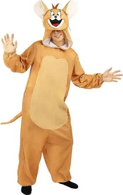 Produktbild von Funidelia Jerry Kostüm - Tom & Jerry für Herren und Damen ? Zeichentrickfilm, Katze, Maus - Kostüme für Erwachsene & Verkleidung für Partys, Karneval & Halloween - Größe L-XL - Braun