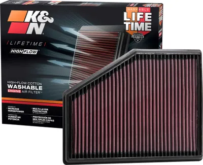 Immagine prodotto di Filtro aria K&N compatibile con BMW Serie 5 (G30/G31) / 6 GT / Serie 7 (G11/G12) / X3 (G01) / X4 (G02) / X5 (G05) / X7 (G07) (33-3079), Rosso