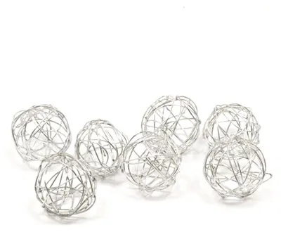 Imagen del producto de 12 bolas decorativas de metal plateado de 2 cm para mesas y bodas - Talla única