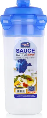 A Lock & Lock sauce bottle is shown against a white background.