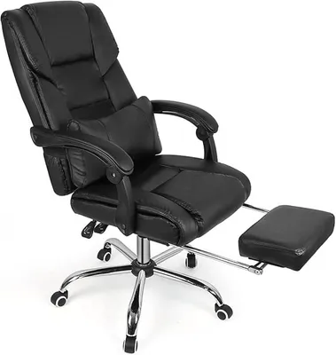 Obrázek produktu pro Kancelářská židle, ergonomická, s bederní opěrkou a podnožkou, pohodlná kancelářská židle zPolyuretanmateriálu