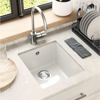 Produktbild von vidaXL Waschbecken Weiß 370 x 460 mm 80% Quarz und 20% Harz