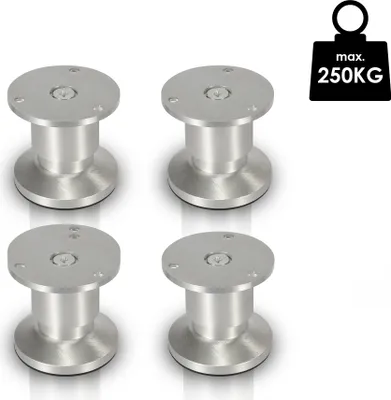 Produktbild von Clanmacy 4er Set Möbelfüße Tischbein Set Sofafüße Möbelbeine Bettstützen Sofafüße Schrankfuß Möbelbeine Alu 4x60mm