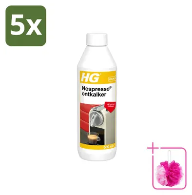 Produktbild von 5 x HG Nespresso Entkalker auf Milchsäurebasis - 500 ml - Sparpackung - 5 Stücke
