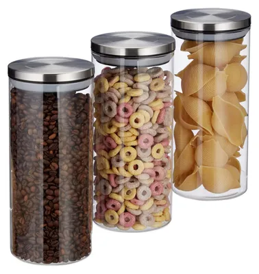Produktbild von Vorratsdose Vorratsbehälter Vorratsglas - 3er Set - 1,3 Liter - Glas - Luftdicht mit Deckel