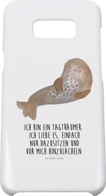 Produktbild von Mr. & Mrs. Panda Samsung Galaxy S8 plus Handyhülle  Robbe Lachen - Weiß - Geschenk, Hülle, Ostsee, Lustige Sprüche, Handycover, Strand, Seehund, Handy, Meerestier, Cover
