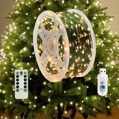 LED-Lichterkette 30 m 300 LEDs warmweiß mit Fernbedienung