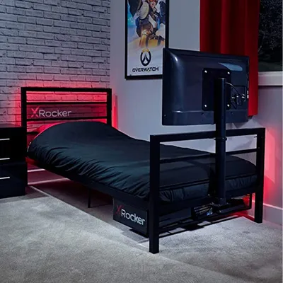 Immagine prodotto di X Letto da gioco Rocker Basecamp con supporto TV girevole, colore: nero