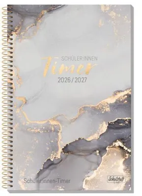 Produktbild von Häfft Schüler Timer Schulstuff 26/27 Grey Marble DIN A5 Spiralbindung
