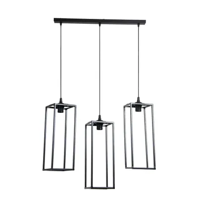 Obrázok produktu pre Geometrické Stropné Svietidlo Čierne 60 Cm Loft