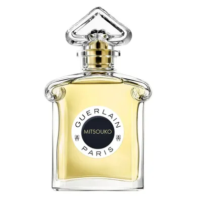 A bottle of Guerlain Mitsouko Eau de Toilette for women.