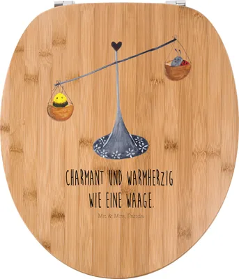 Produktbild von Mr. & Mrs. Panda Toilettendeckel Sternzeichen Waage - Transparent - Geschenk, Biene, Hummel, Gleichgewicht, Marienkäfer, Klodeckel, klo deckel, Klo-Deckel, WC-Sitz