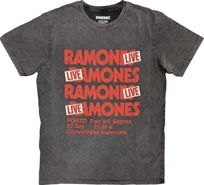 Image de Ramones - "Concert" T-shirt unie homme/femme, lavage de pierres RO14507 (XL) (Anthracite)