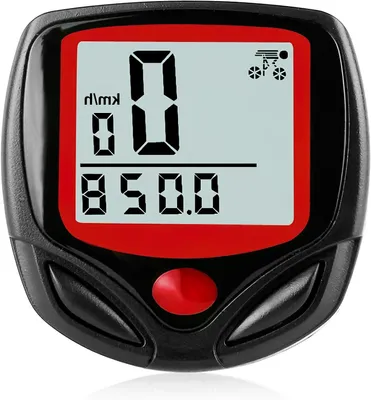 Produktbild von Fahrradcomputer, kabellos – Geschwindigkeitsmesser für Fahrräder – Fahrradmessgerät – Wasserdichtes LCD-Display – Universell – Schwarz