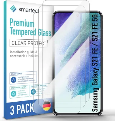 Produktbild von 3x Schutzglas Panzerfolie Klar für Samsung Galaxy S21 FE Displayschutz Hartglas