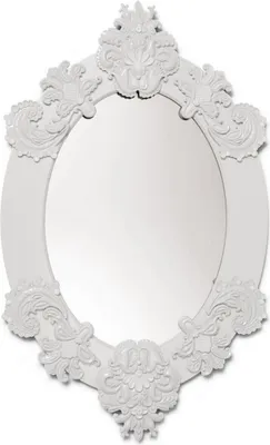 Produktbild von Casa Padrino Designer Spiegel / Wandspiegel Weiß 58 x H. 93 cm - Luxus Qualität