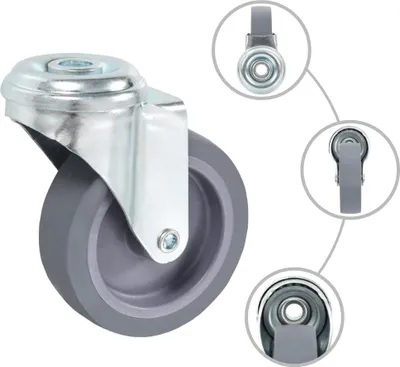 Productafbeelding van vidaXL 8 stuks zwenkwielen met bevestigingsgat, 75 mm