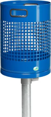 Produktbild von Abfallsammler mit Standrohr - Volumen 30 l - 1.200 x 350 x 350 mm (HxBxT) - enzianblau