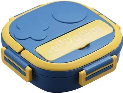 Produktbild von Thermo-Bentobox, Brotdose Box mit Thermo-Mittagessen Bento Wärmedämmung Edelstahl 3 Grids von Containern Auslaufsichere Lebensmittel für Kinder Erwachsene,Blau