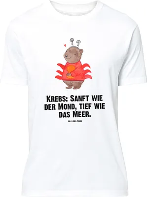 Produktbild von Mr. & Mrs. Panda Größe L T-Shirt Krebs Astrologie - Weiß - Geschenk, Sternzeichen, Shirt, Tierkreiszeichen, Tshirt, mit Spruch, Geburtstagsgeschenk