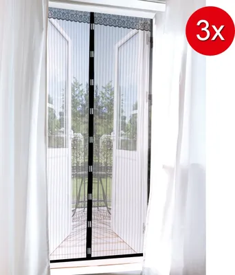 Produktbild von EASYmaxx Moskitonetz Magic Klick - 90 x 210 cm - Magnetverschluss - 3er-Set